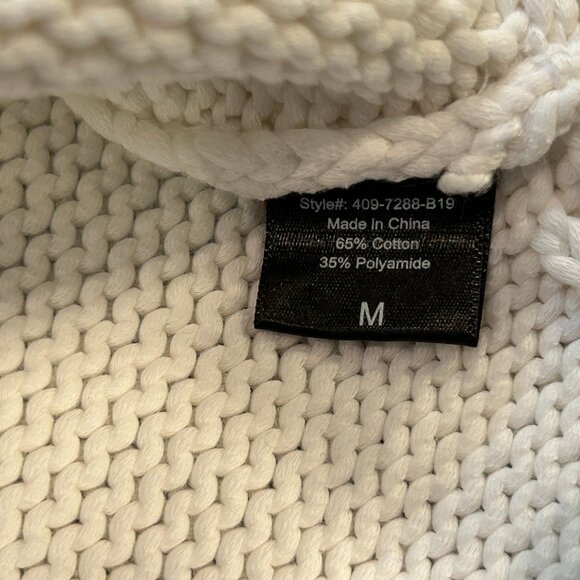 Jenni Kayne Cotton Crew Neck Sweater, White, Medium - Picture 6 of 7